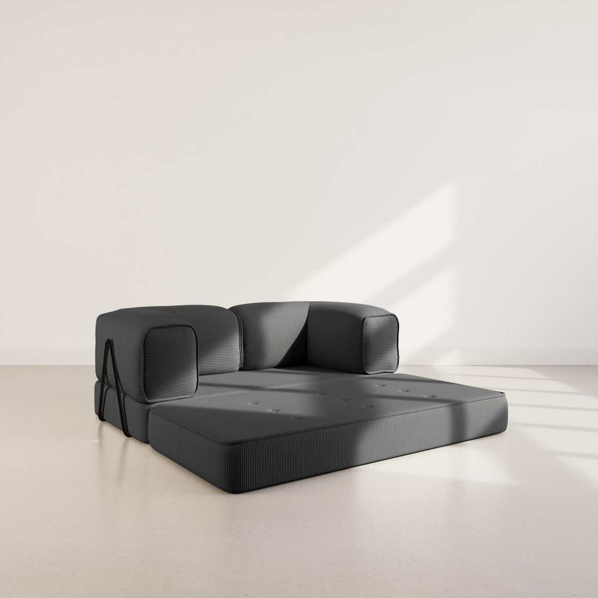 LISA DESIGN Poppy - canapé 3 places convertible en velours côtelé