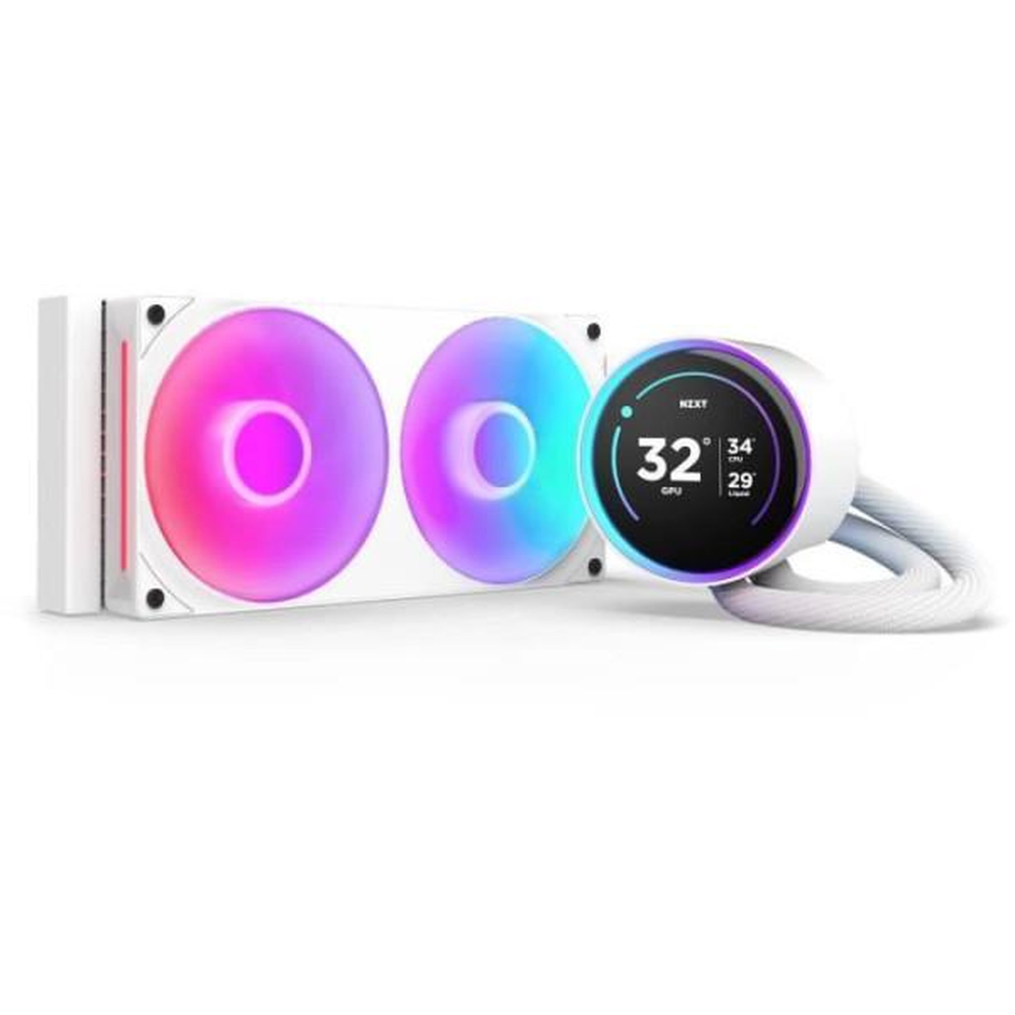 NZXT Watercooling - NZXT - RL-KR24E-W2 - Kraken Elite 240 RGB - Écran 2.72, panneau RGB personnalisable et ventilateurs RGB - Blanc
