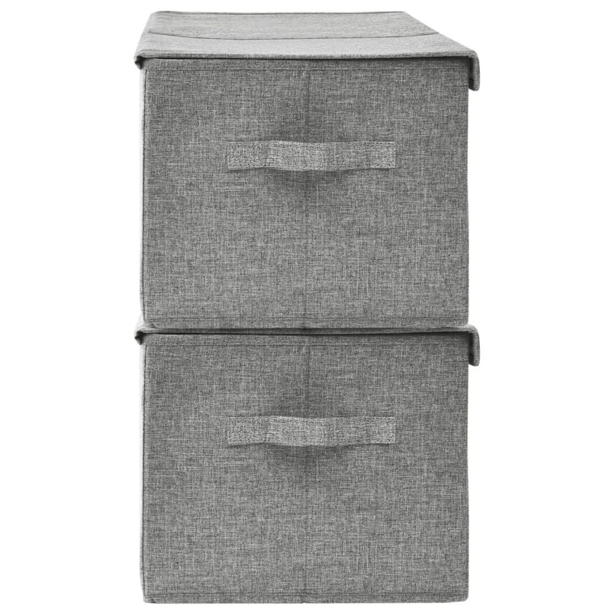 VIDAXL Boîtes de rangement 2 pcs Tissu 50x30x25 cm Gris