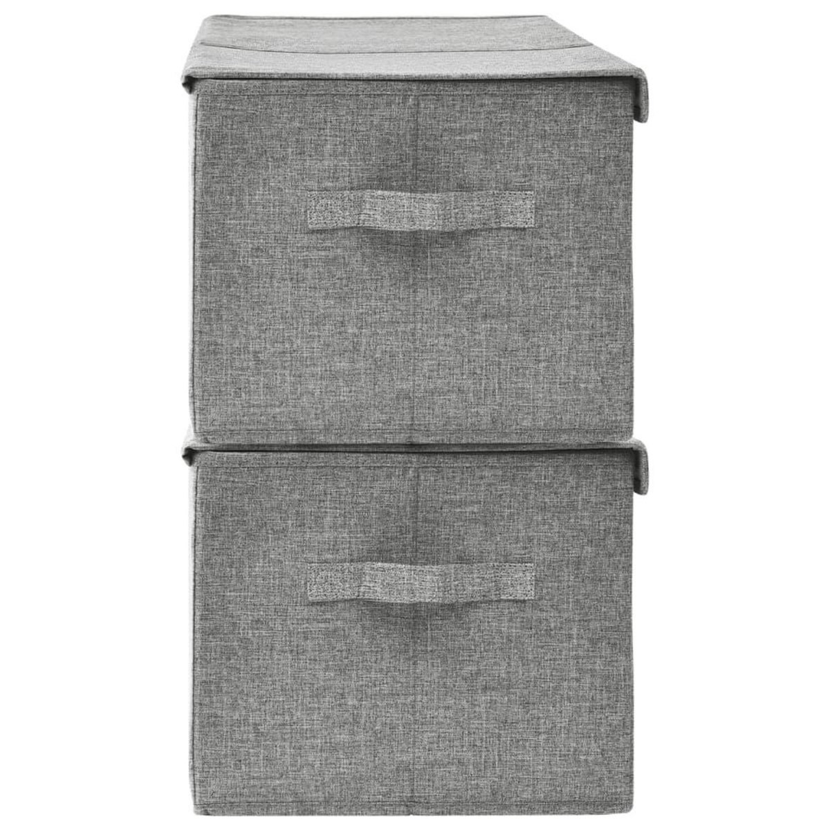 VIDAXL Boîtes de rangement 2 pcs Tissu 50x30x25 cm Gris