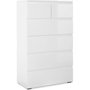Voir la diapositive 1 : MARKET24 Commode CAPETOWN - Décor blanc brillant - 6 Tiroirs - L80 x H131,5 x P40 cm