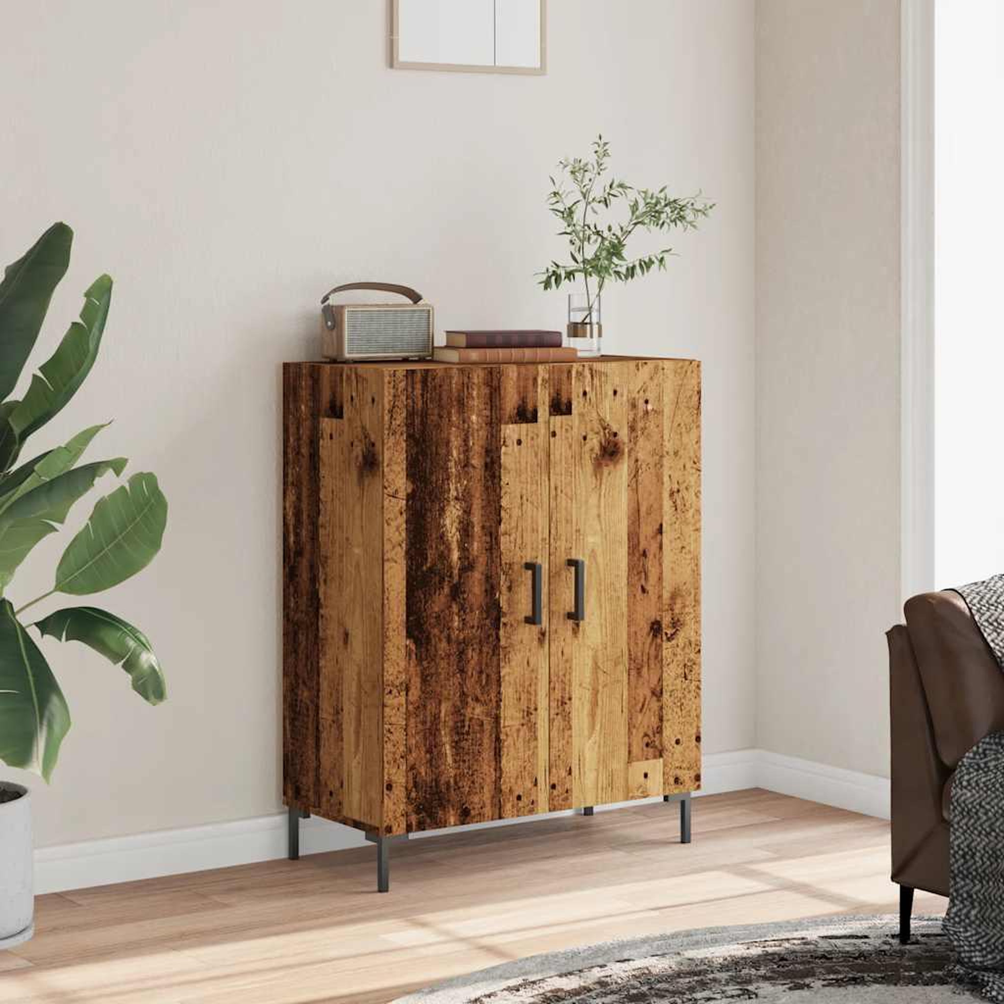 Voir la diapositive 4 : VIDAXL Buffet vieux bois 69,5x34x90 cm bois d'ingenierie