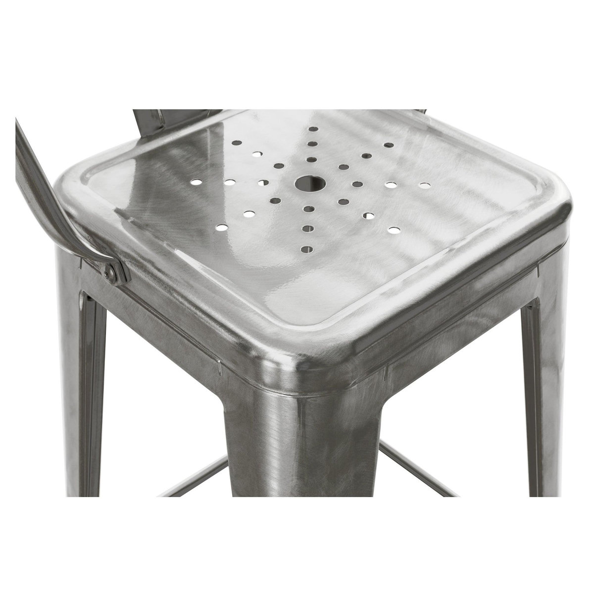 Rendez vous déco Lot de 2 chaises pour îlot central 67 cm en métal chrome - Indus