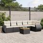 Voir la diapositive 1 : VIDAXL Salon de jardin 7 pcs avec coussins noir resine tressee
