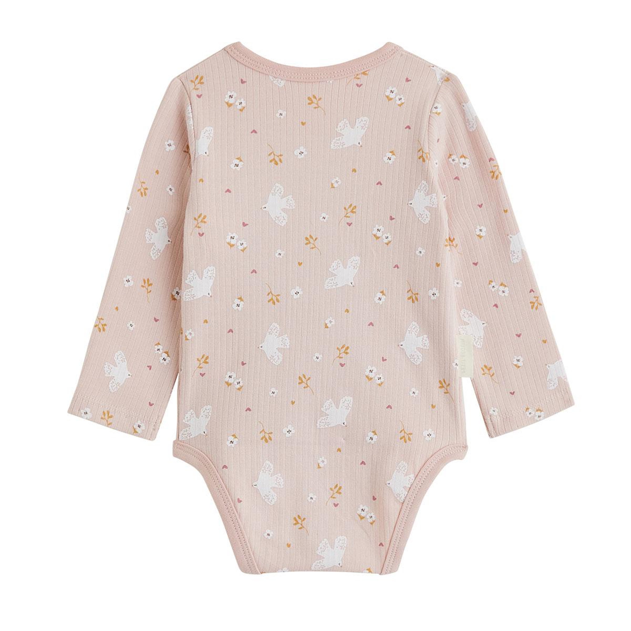 Voir la diapositive 2 : PETIT BEGUIN Lot de 2 bodies bébé manches longues ouverture croisée miette