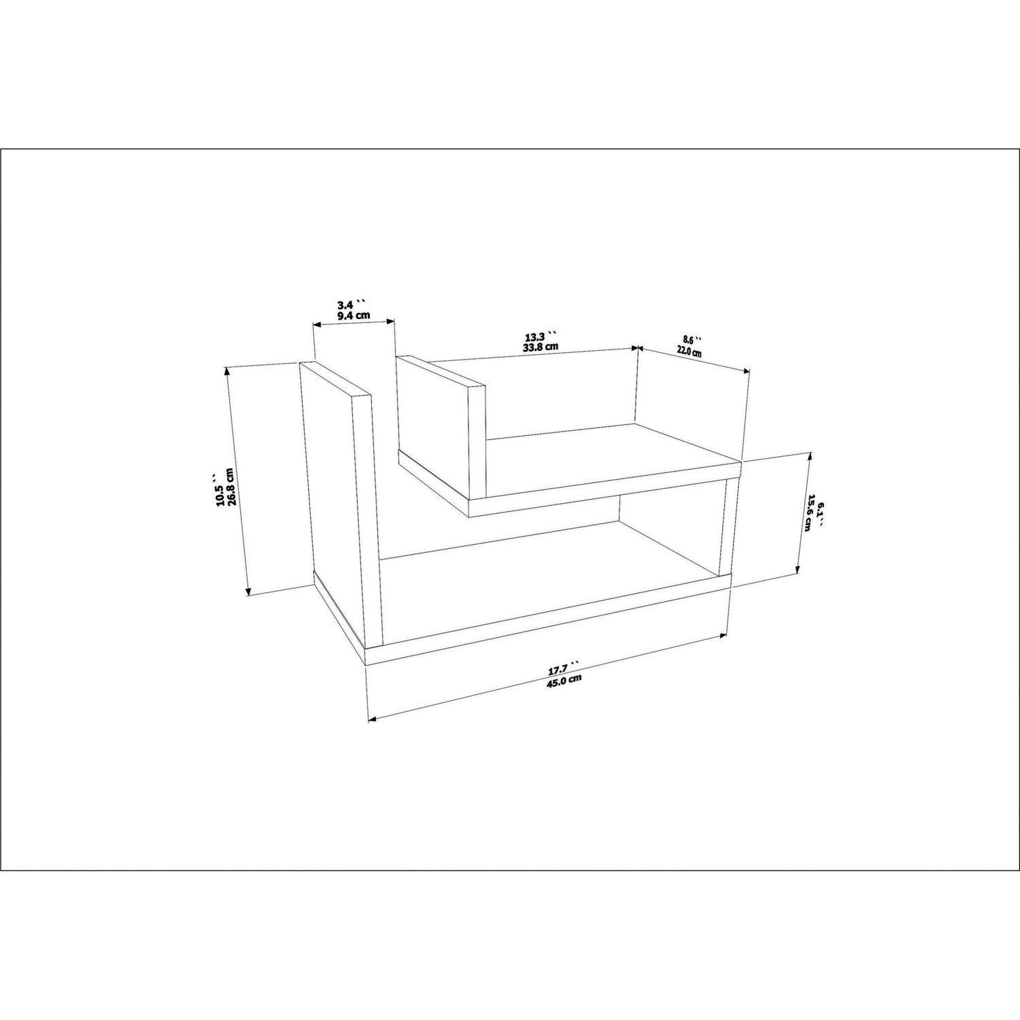 Voir la diapositive 3 : TOILINUX Table de chevet suspendue effet bois isadora - marron