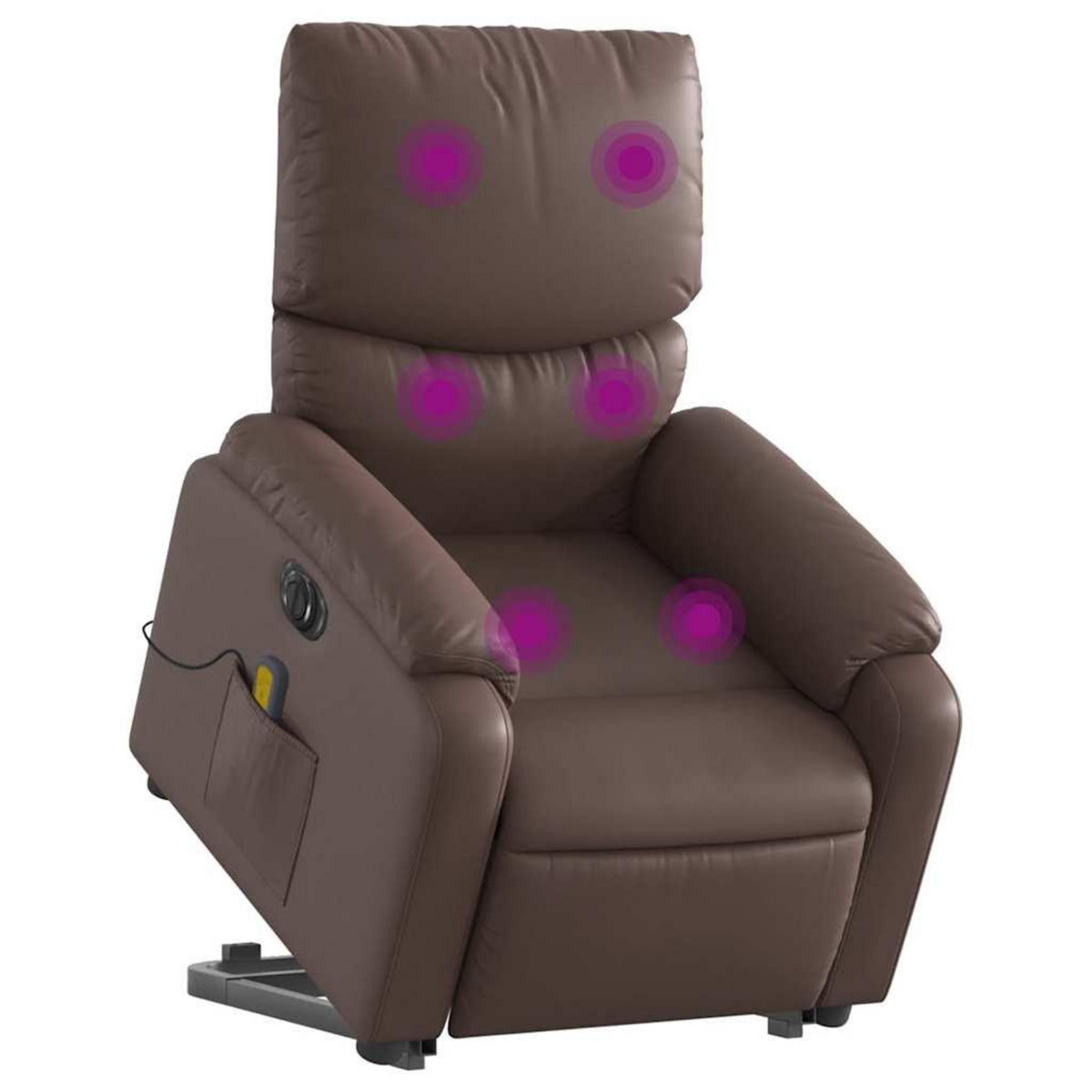 VIDAXL Fauteuil inclinable de massage electrique marron similicuir