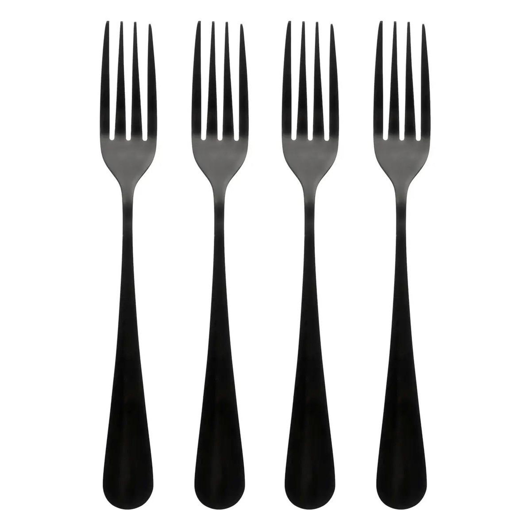 SECRET DE GOURMET Lot de 4 fourchettes en inox  shadow  20cm noir