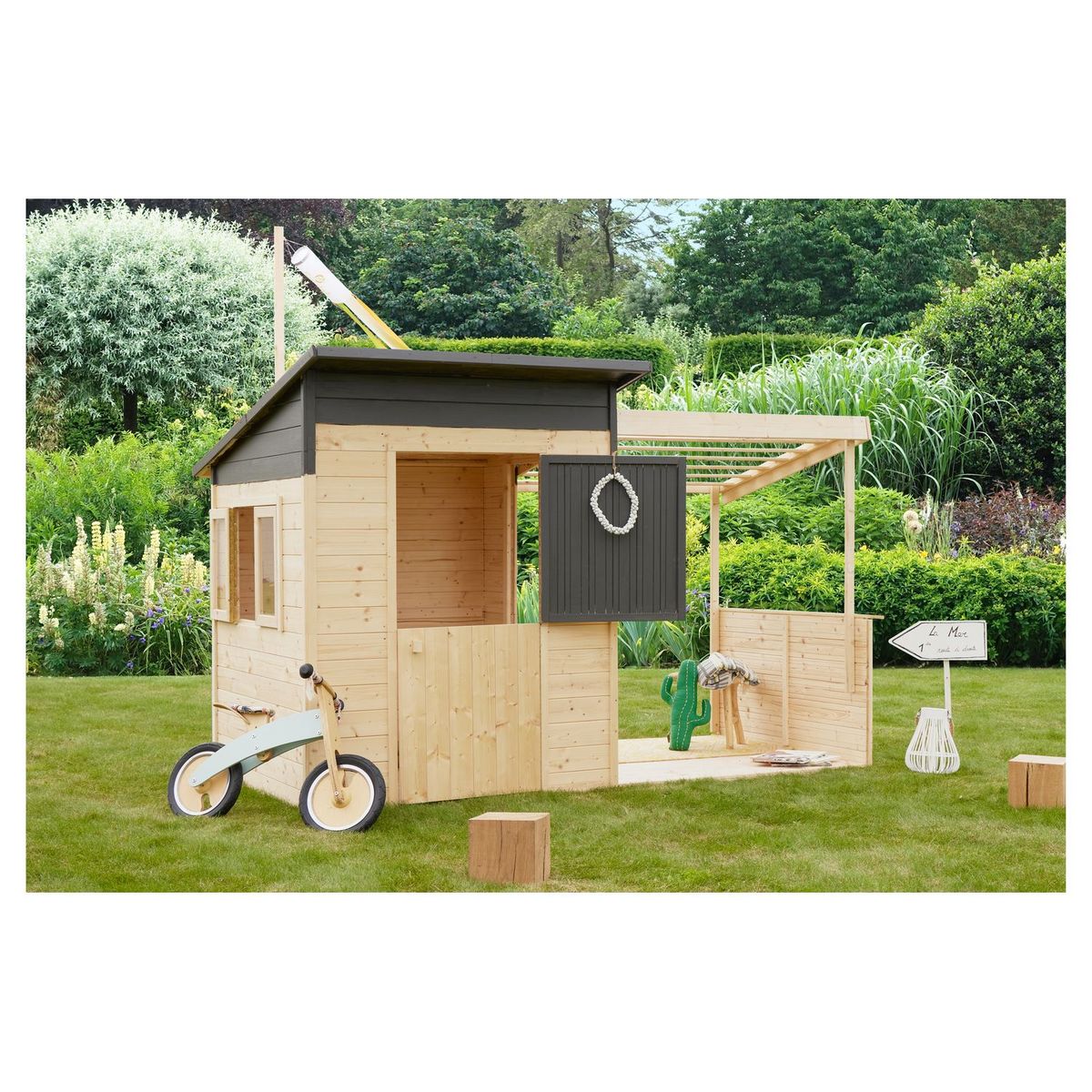 Soulet Cabane de jardin enfant - Bois - H1.60 m - SANTA BARBARA