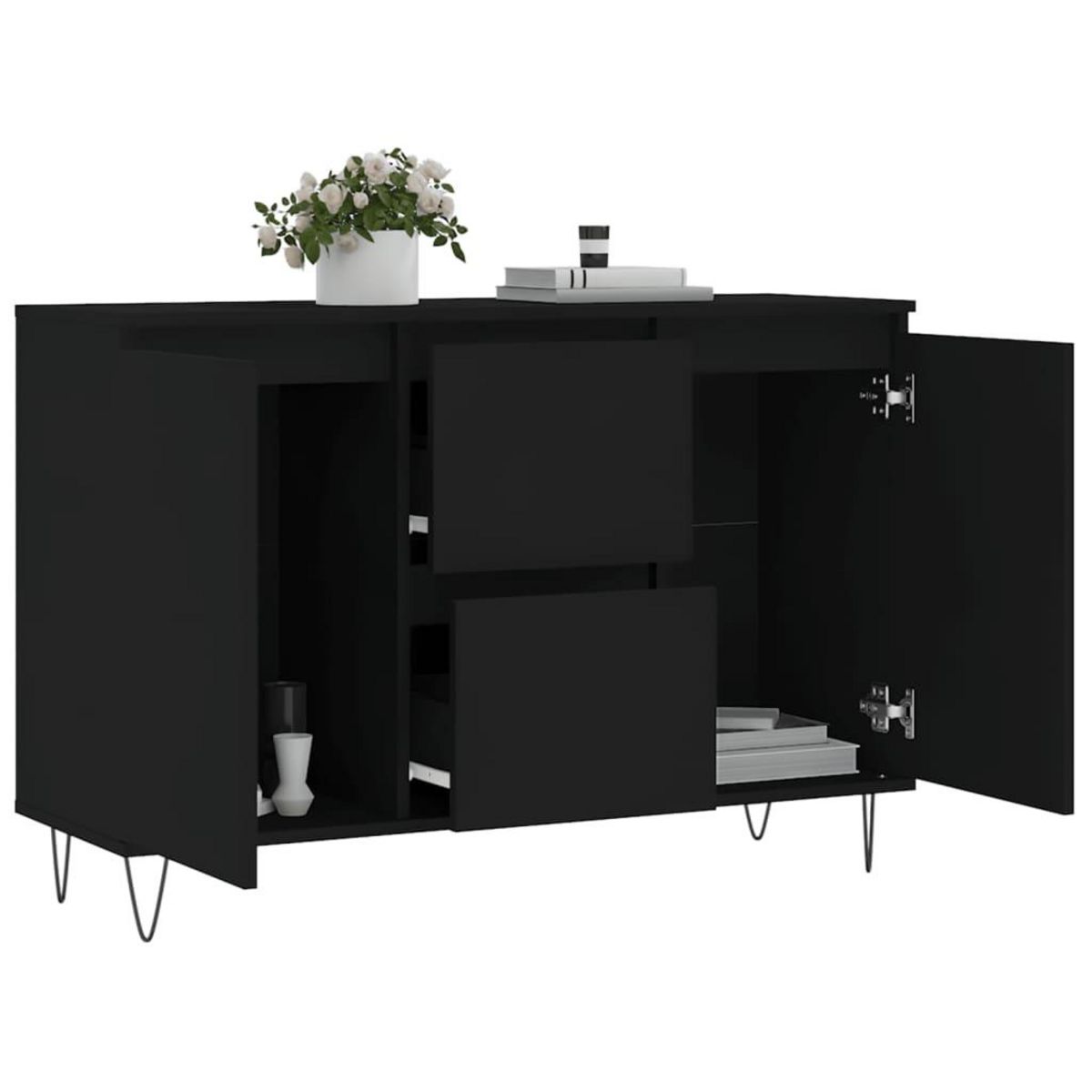 VIDAXL Buffet noir 104x35x70 cm bois d'ingenierie