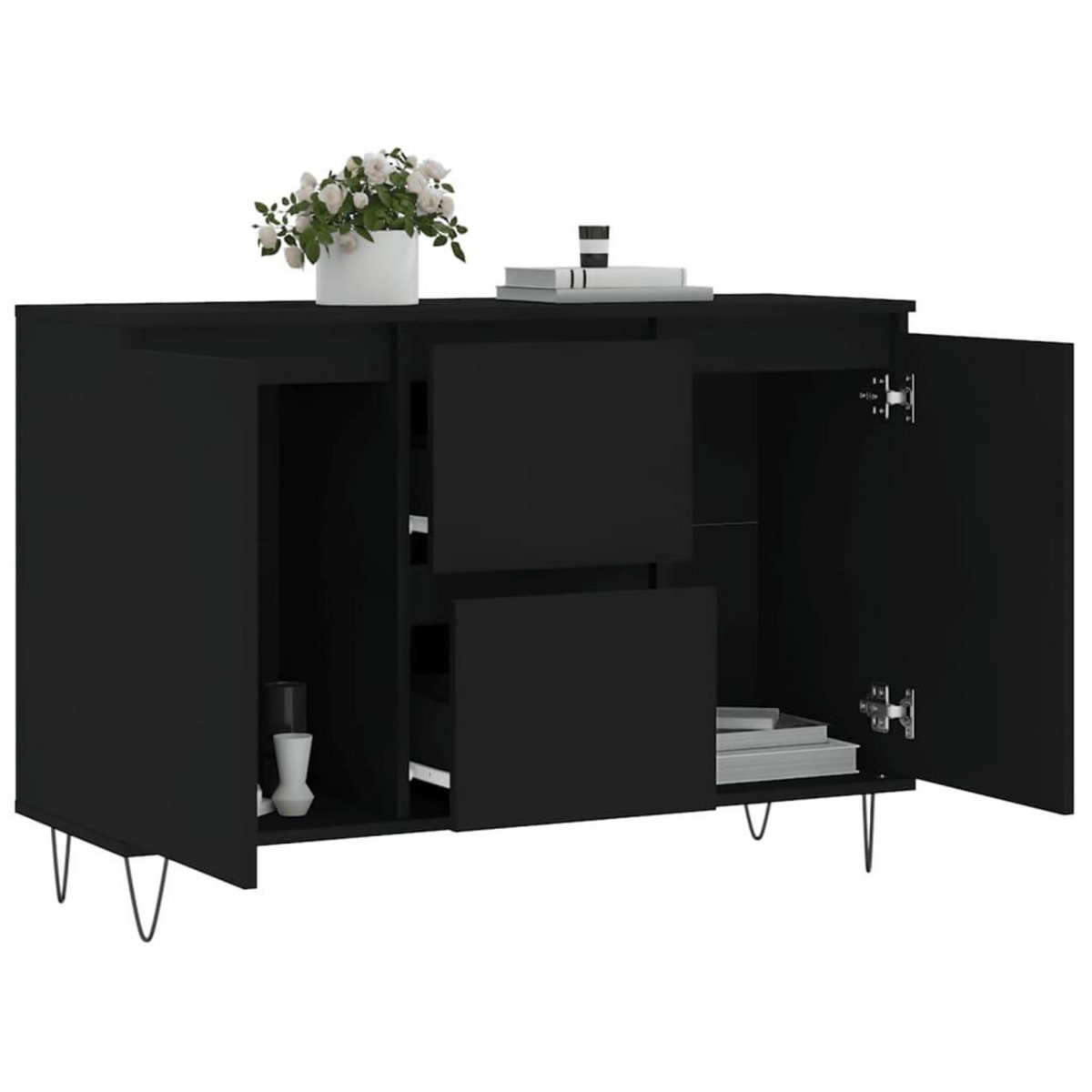 VIDAXL Buffet noir 104x35x70 cm bois d'ingenierie