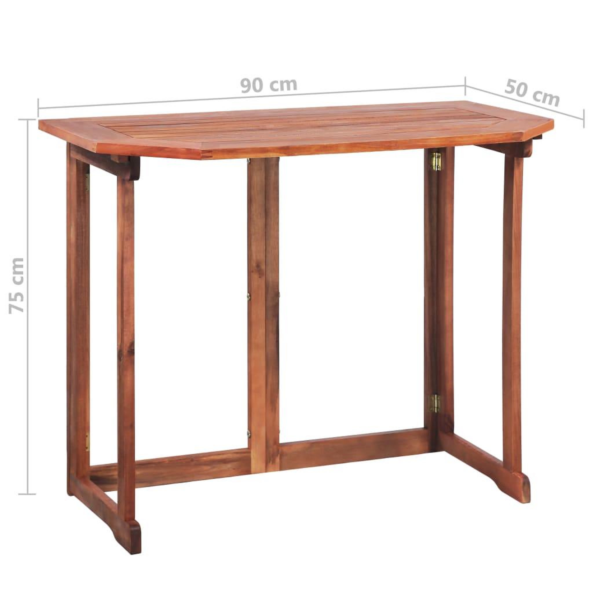 Voir la diapositive 6 : VIDAXL Table de bistro 90x50x75 cm Bois d'acacia massif