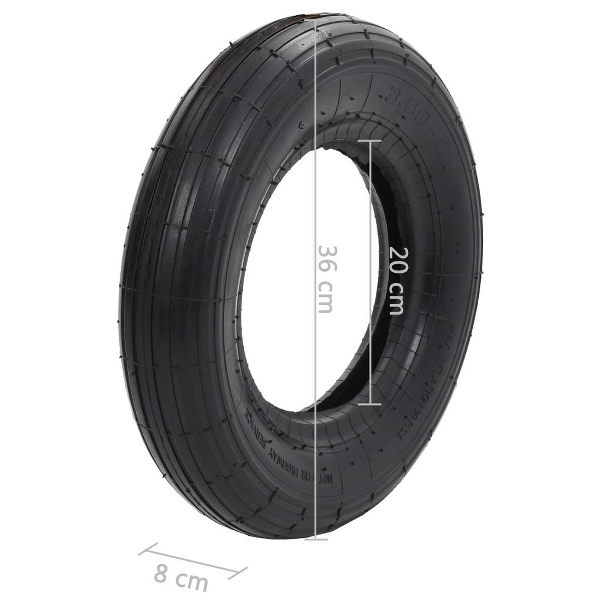 Voir la diapositive 5 : VIDAXL Pneu de brouette 3.50-8 4pr caoutchouc