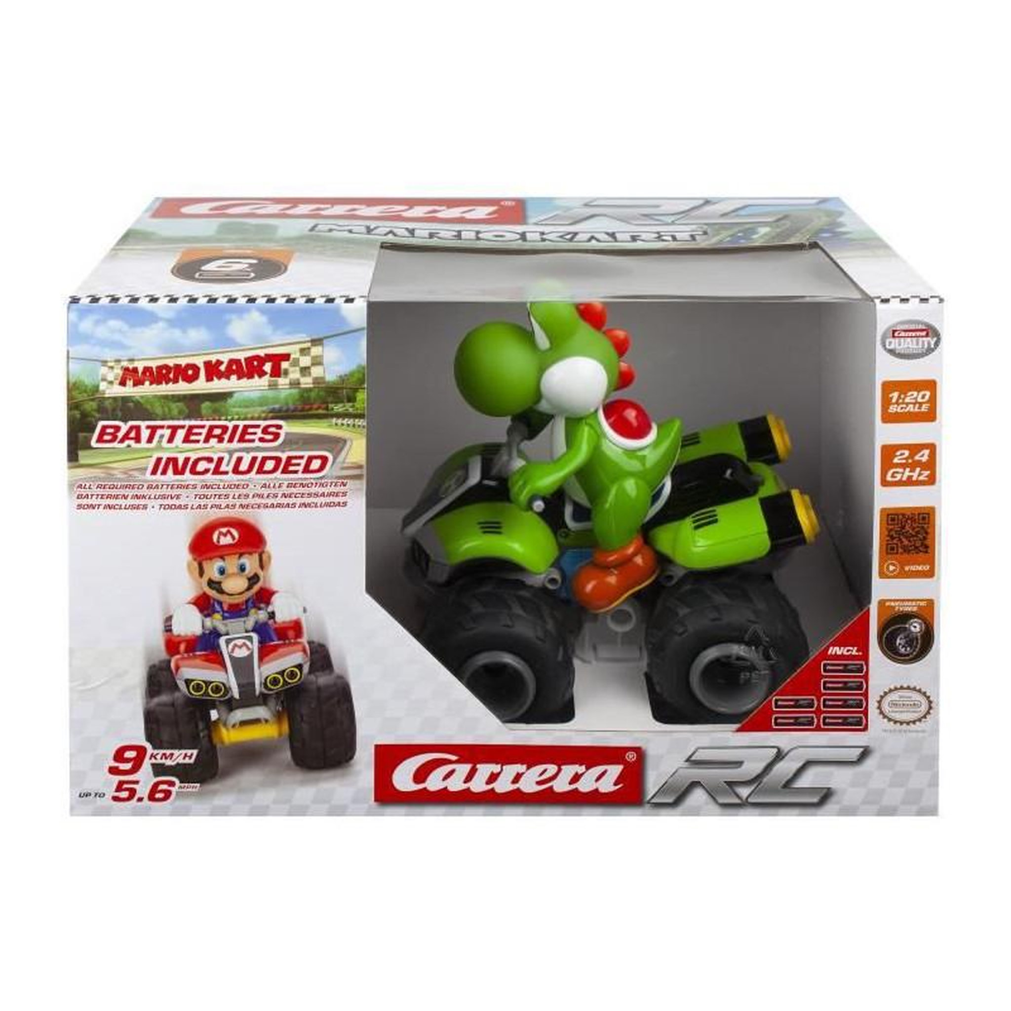 Voir la diapositive 4 : GENERIQUE Quad radiocommande Mario KartTM, Yoshi - Carrera RC