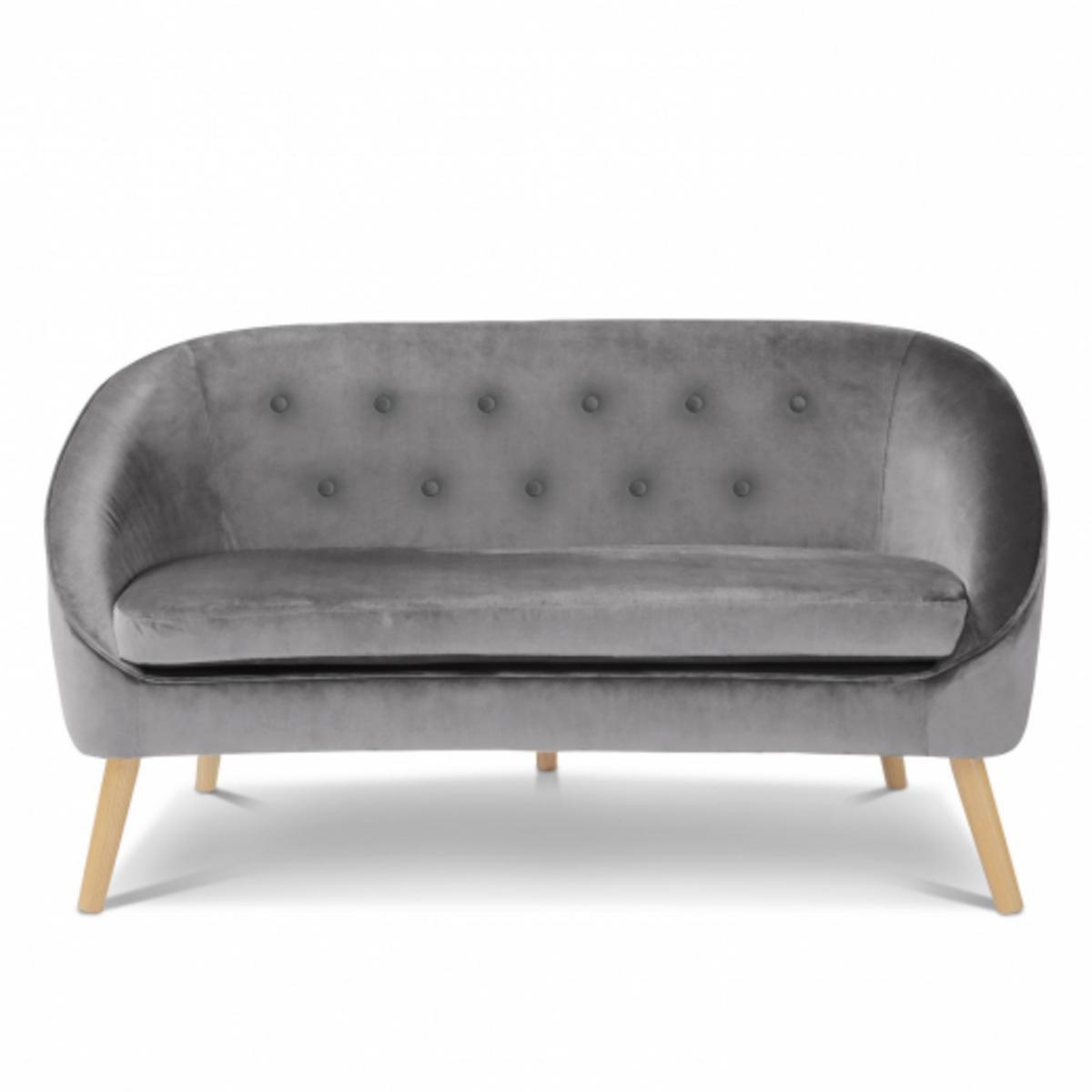 ID MARKET Canapé banquette en velours SONIA gris