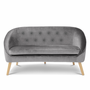 Voir la diapositive 3 : ID MARKET Canapé banquette en velours SONIA gris