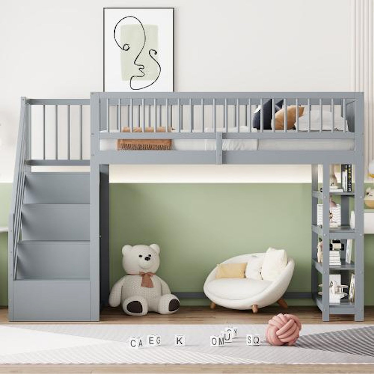 MERAX Lit mezzanine enfant