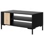 Voir la diapositive 1 : BEST MOBILIER Cambridge - table basse - effet bois et noir - 2 niches - 100 cm