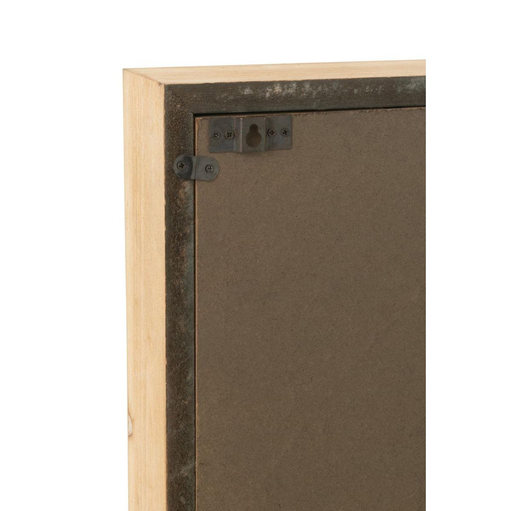 Voir la diapositive 4 : J-LINE Horloge murale engrenage  chalet  80cm naturel