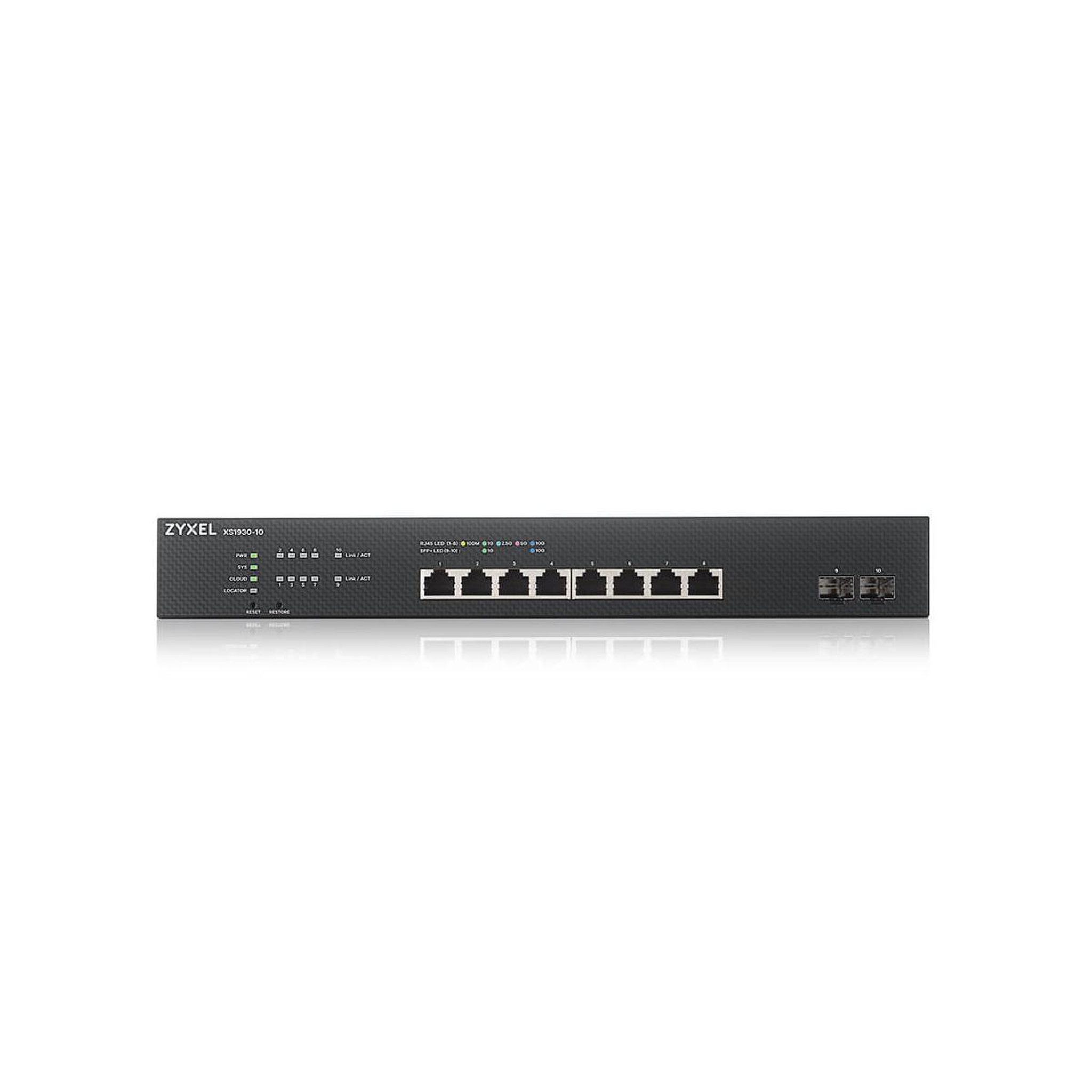 Voir la diapositive 3 : Zyxel Switch Zyxel XS1930-10 - Smart - 8 ports 10GBase-T + 2 ports 10 Gigabit SFP+