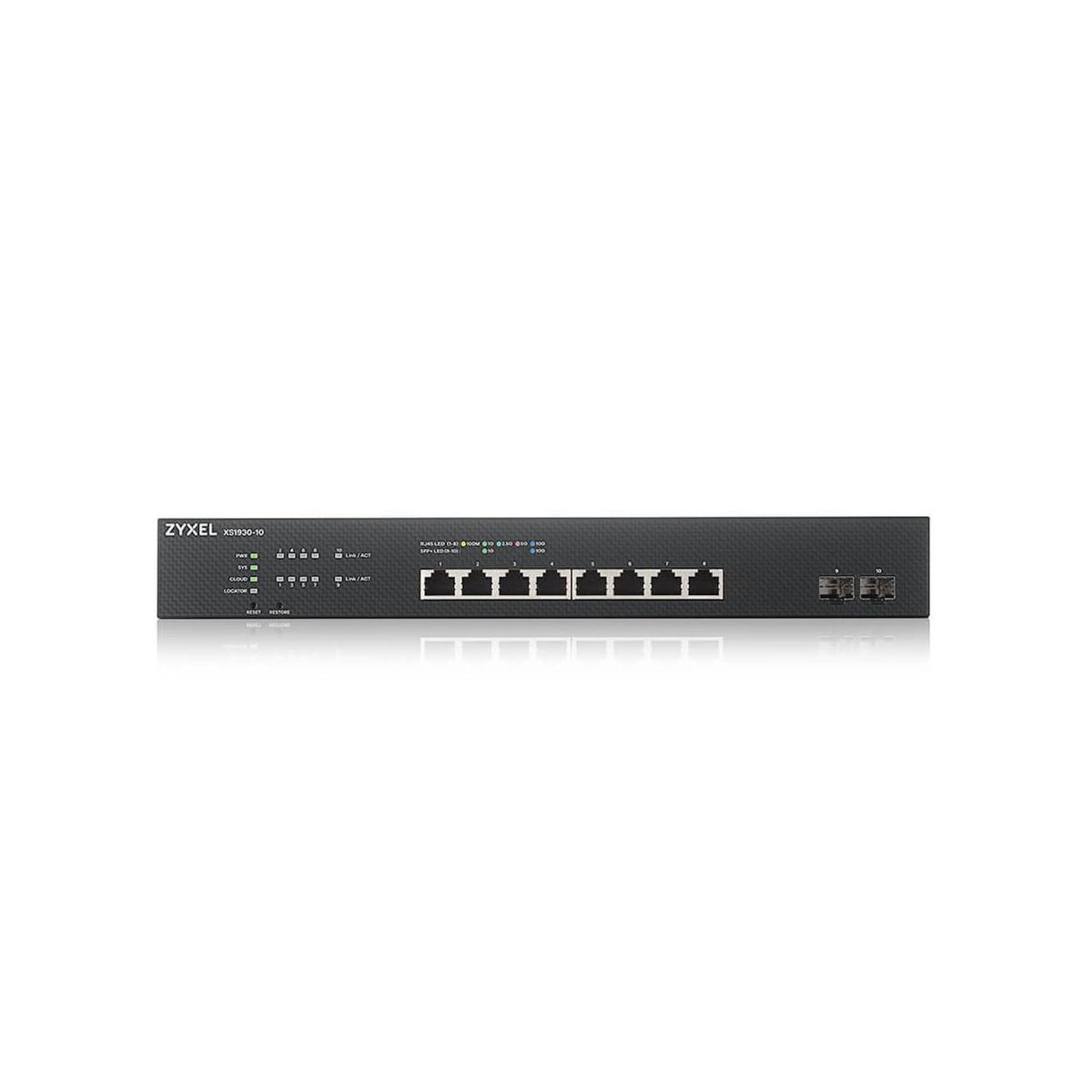Zyxel Switch Zyxel XS1930-10 - Smart - 8 ports 10GBase-T + 2 ports 10 Gigabit SFP+