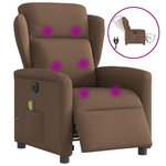 VIDAXL Fauteuil inclinable de massage electrique marron tissu