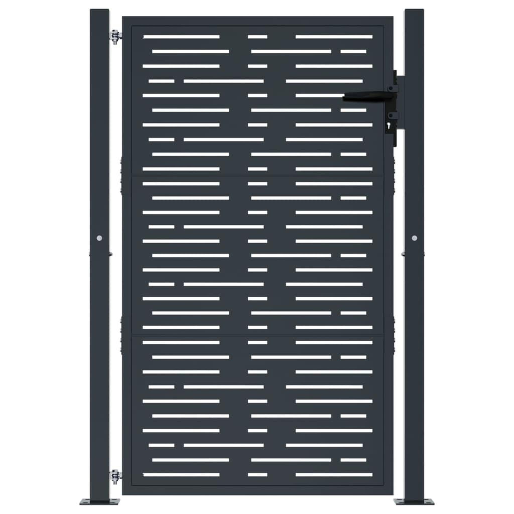 Voir la diapositive 3 : VIDAXL Portail de jardin anthracite 105x130 cm conception de carre