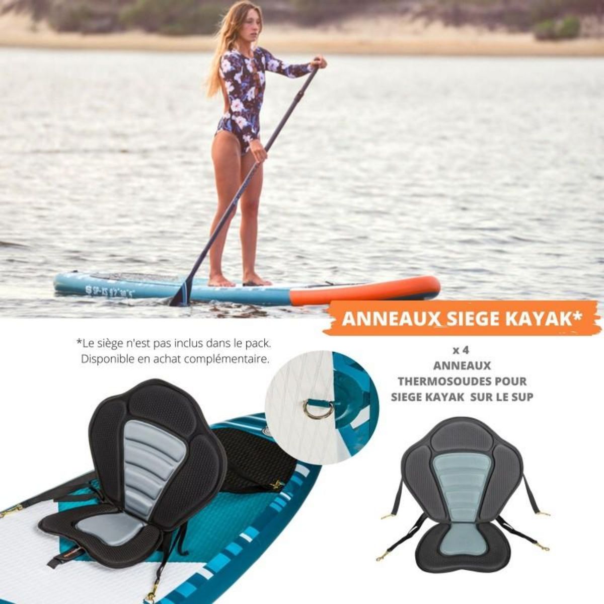 SIMPLE PADDLE Paddle Gonflable 9'2 - XS SIMPLE PADDLE 9'2  30'' 5'' (278x76x13 cm), avec Pagaie, Leash, Pompe et Sac de Transport