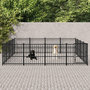 Voir la diapositive 1 : VIDAXL Chenil d'exterieur pour chiens Acier 15,05 m²