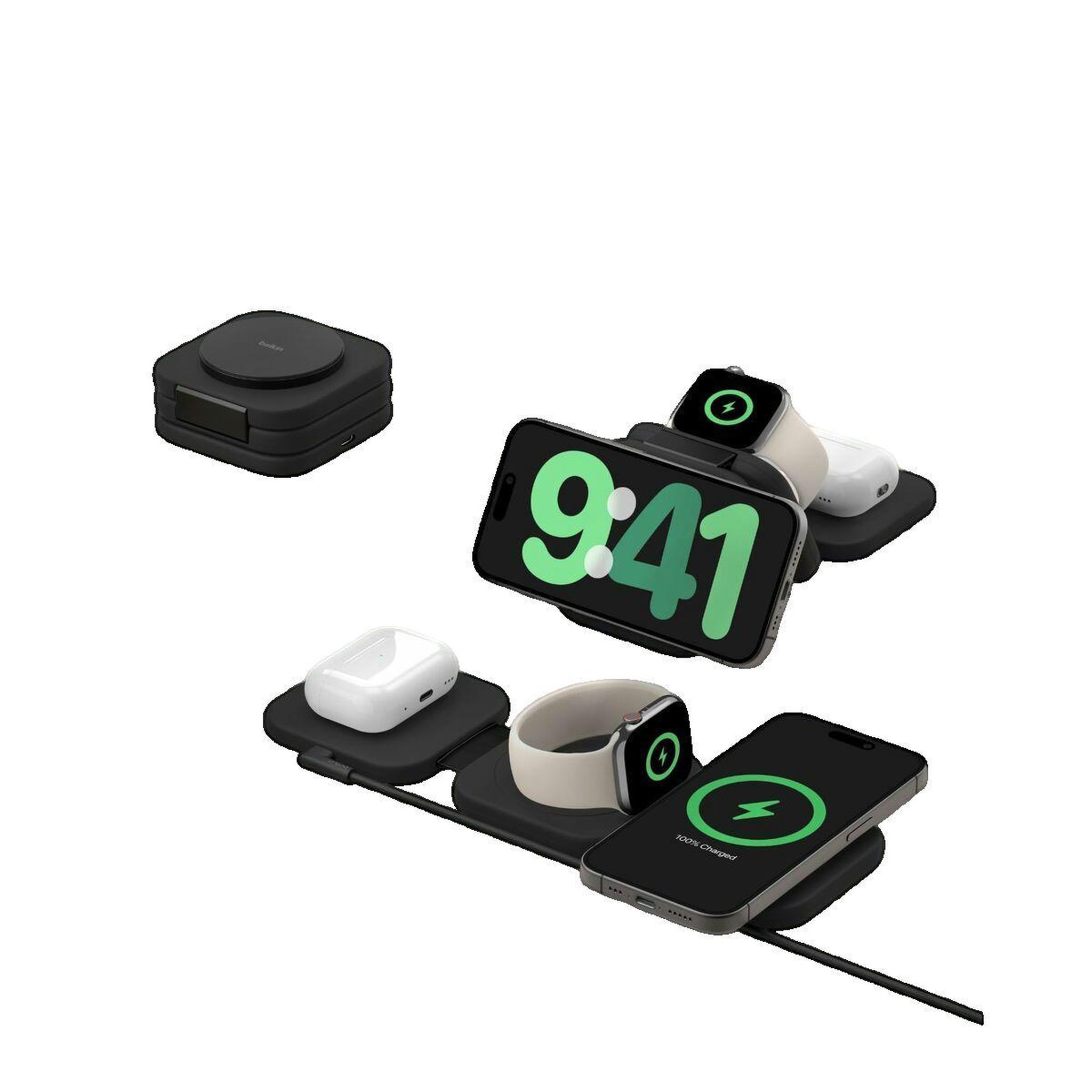 Voir la diapositive 2 : Belkin Station de recharge sans fil Belkin BoostCharge Pro 3-en-1