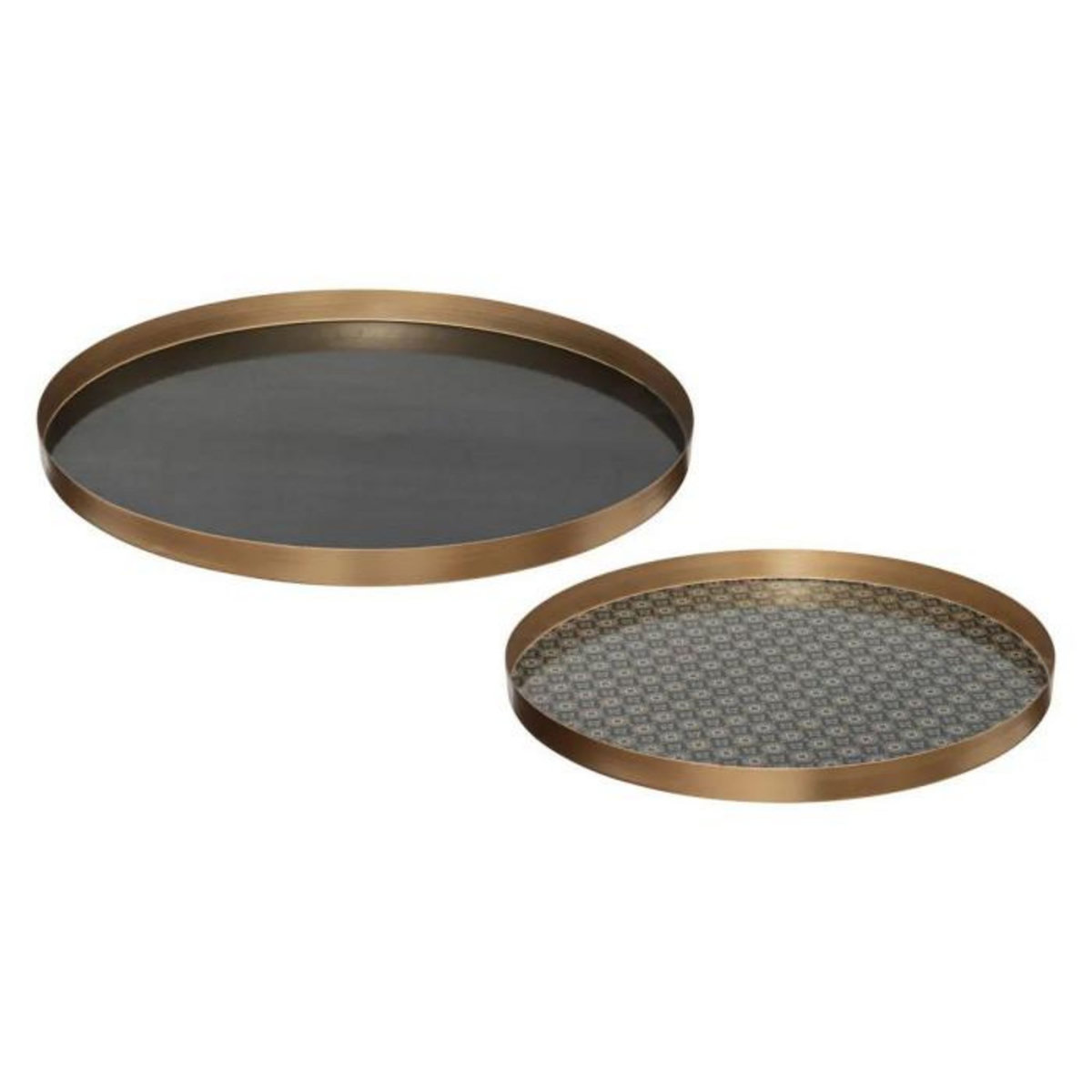 ATMOSPHERA Lot de 2 Plateaux de Service  Jiling  43cm Or