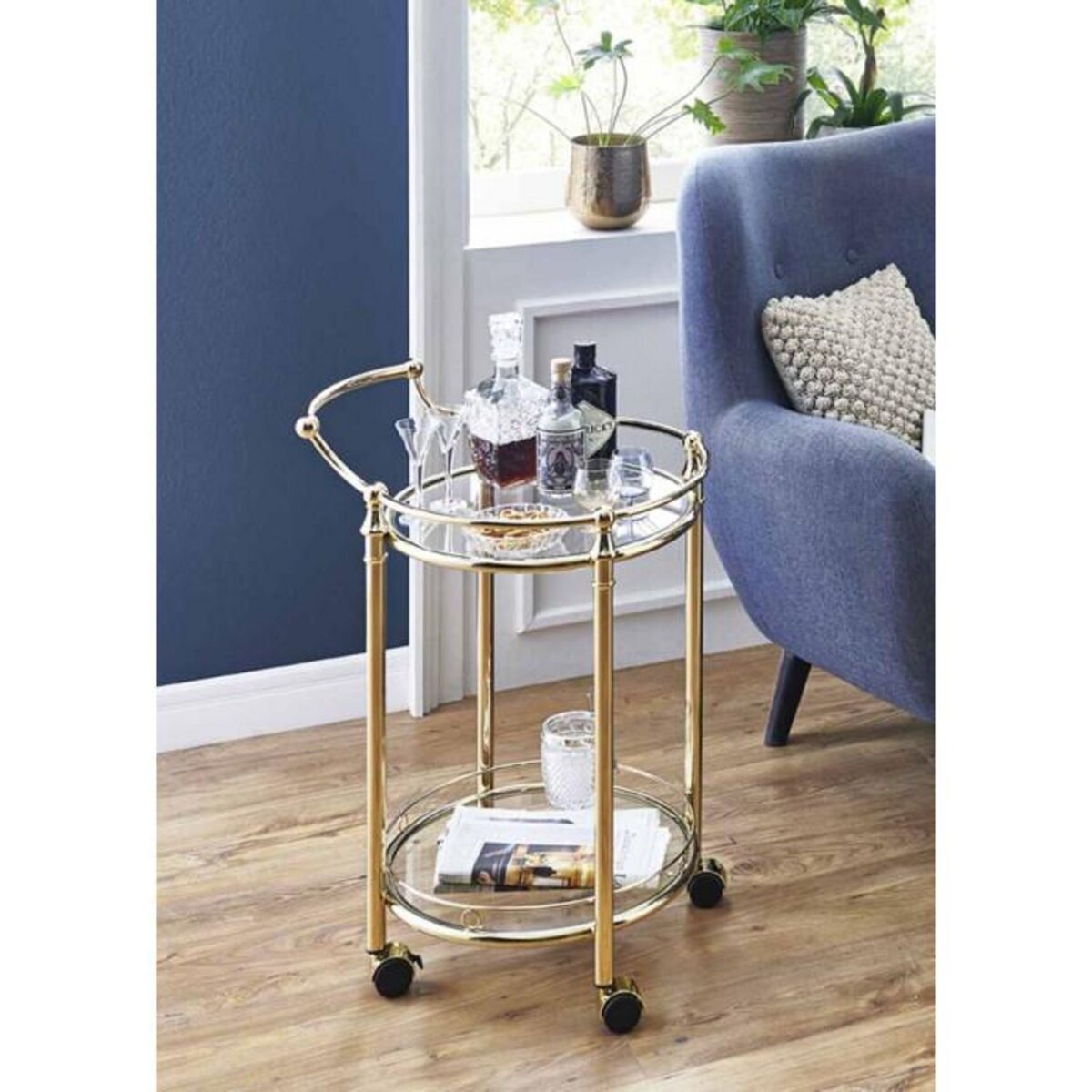 Paris Prix Desserte de Cuisine Design  Laitonné  79cm Or