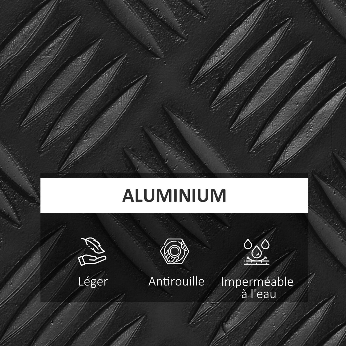 HOMCOM Boite de rangement - boîte à outils en aluminium - caisse à outil alu. verrouillage clé