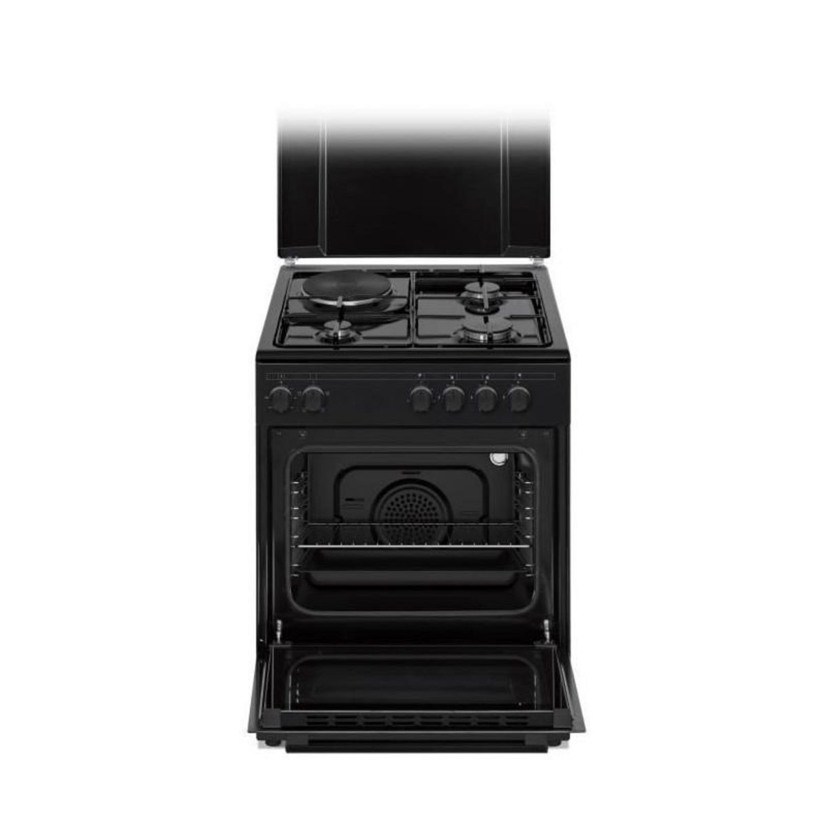 CONTINENTAL EDISON Cuisiniere mixte CONTINENTAL EDISON CECM60FCB - 3 feux gaz + 1 électrique - L59,8 x P61 xH83 cm - Noir