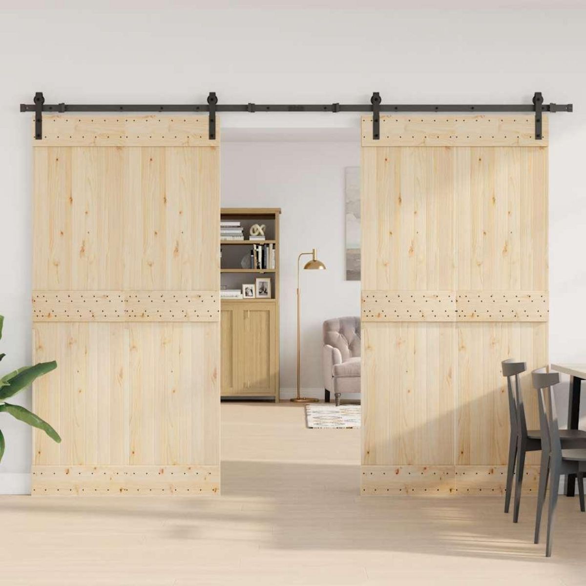 VIDAXL Kit de quincaillerie de porte coulissante 305 cm acier noir