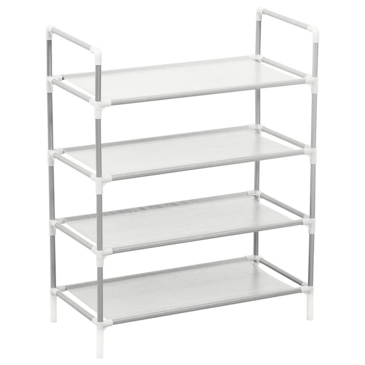 VIDAXL Etagere a chaussures 4 etageres Metal et tissu intisse Argente