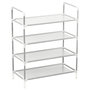 Voir la diapositive 2 : VIDAXL Etagere a chaussures 4 etageres Metal et tissu intisse Argente