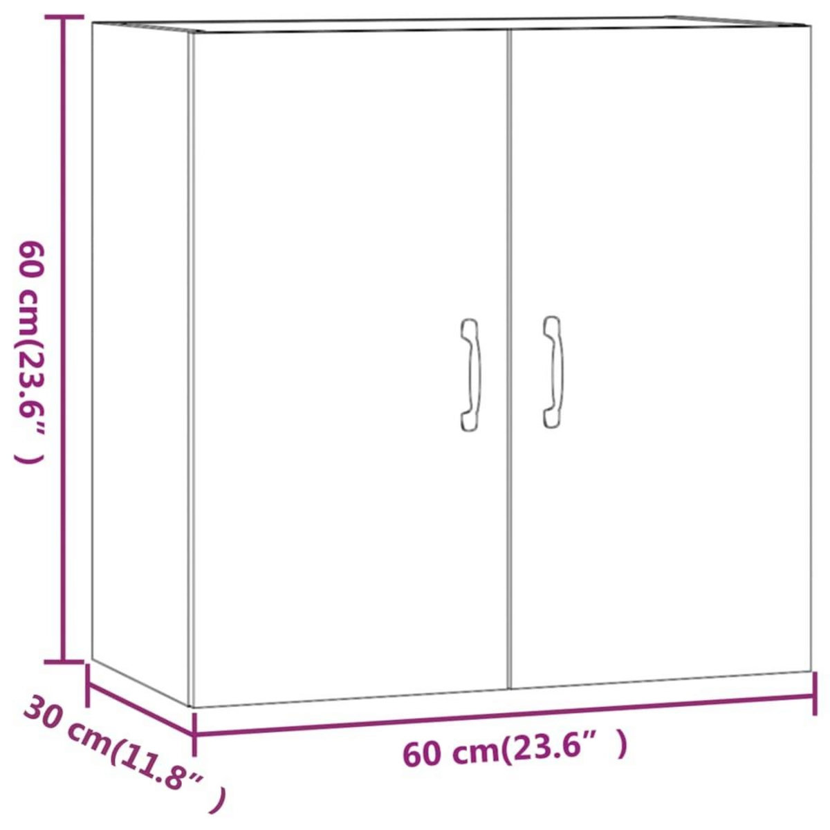 VIDAXL Armoire murale Chene fume 60x31x60 cm Bois d'ingenierie