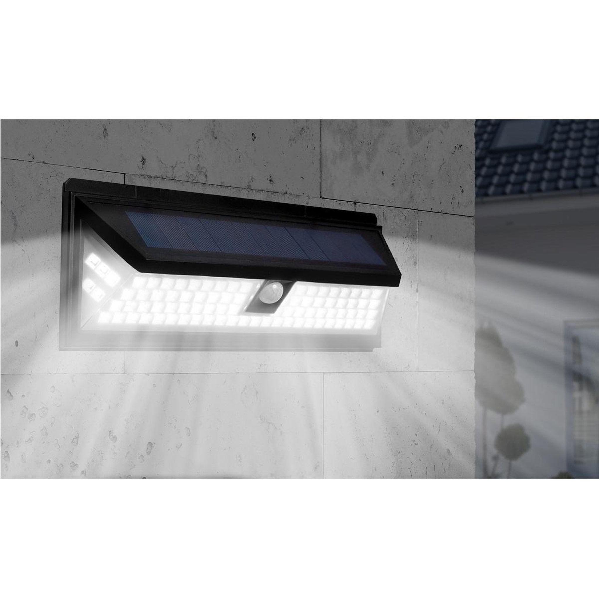 Voir la diapositive 1 : Applique solaire-3D - 80 LED, détection de mouvements