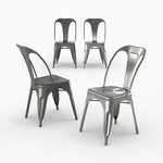 MAISON PAVANE Pack 4 chaises industrielles en métal gris-Indus