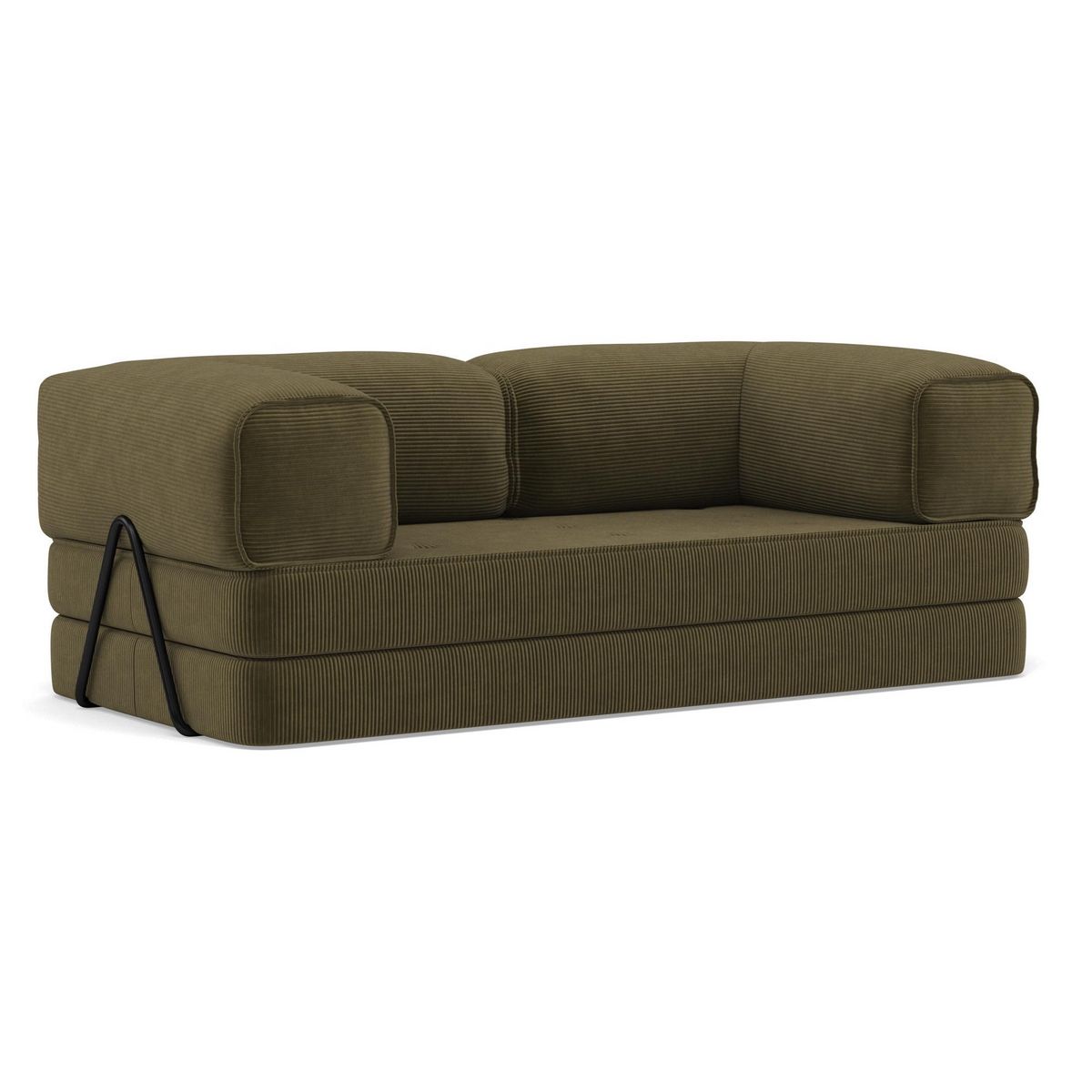 LISA DESIGN Poppy - canapé 3 places convertible en velours côtelé