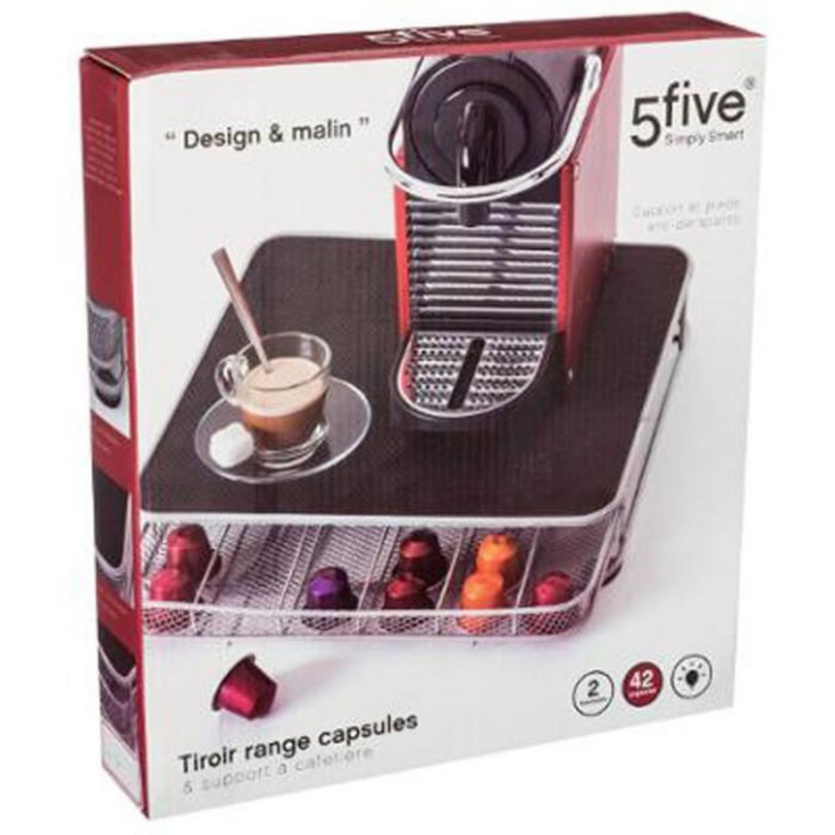 FIVE Tiroir 42 Capsules  Expresso  31cm Argent