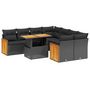 Voir la diapositive 2 : VIDAXL Salon de jardin 9 pcs avec coussins noir resine tressee