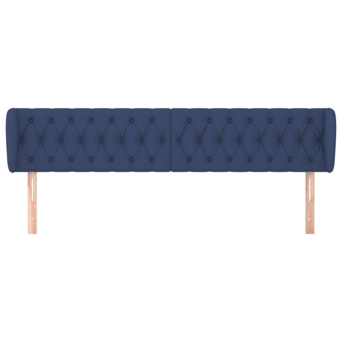VIDAXL Tete de lit avec oreilles Bleu 203x23x78/88 cm Tissu