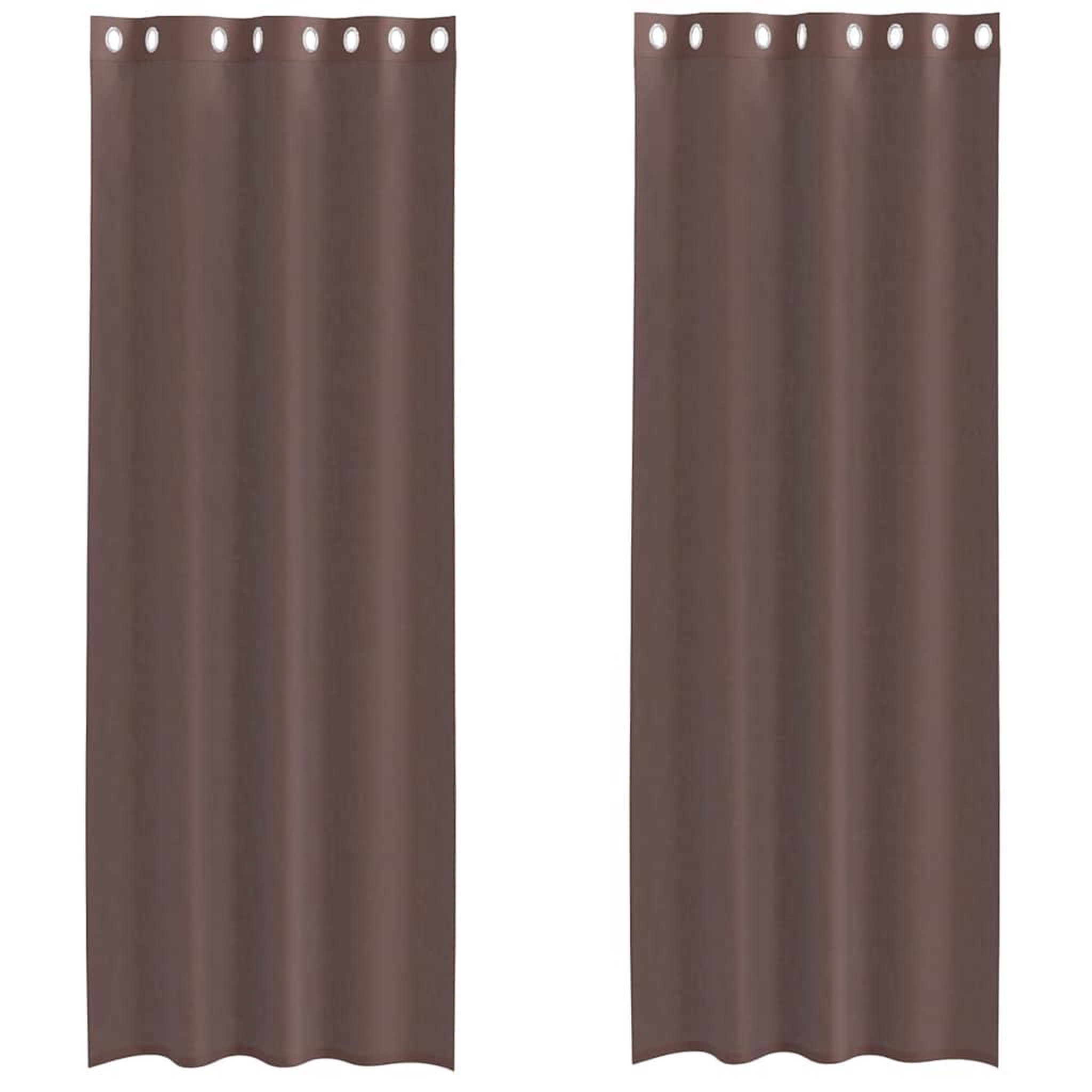 Voir la diapositive 2 : VIDAXL Rideaux en voile avec œillets 2 pcs marron 140x260 cm