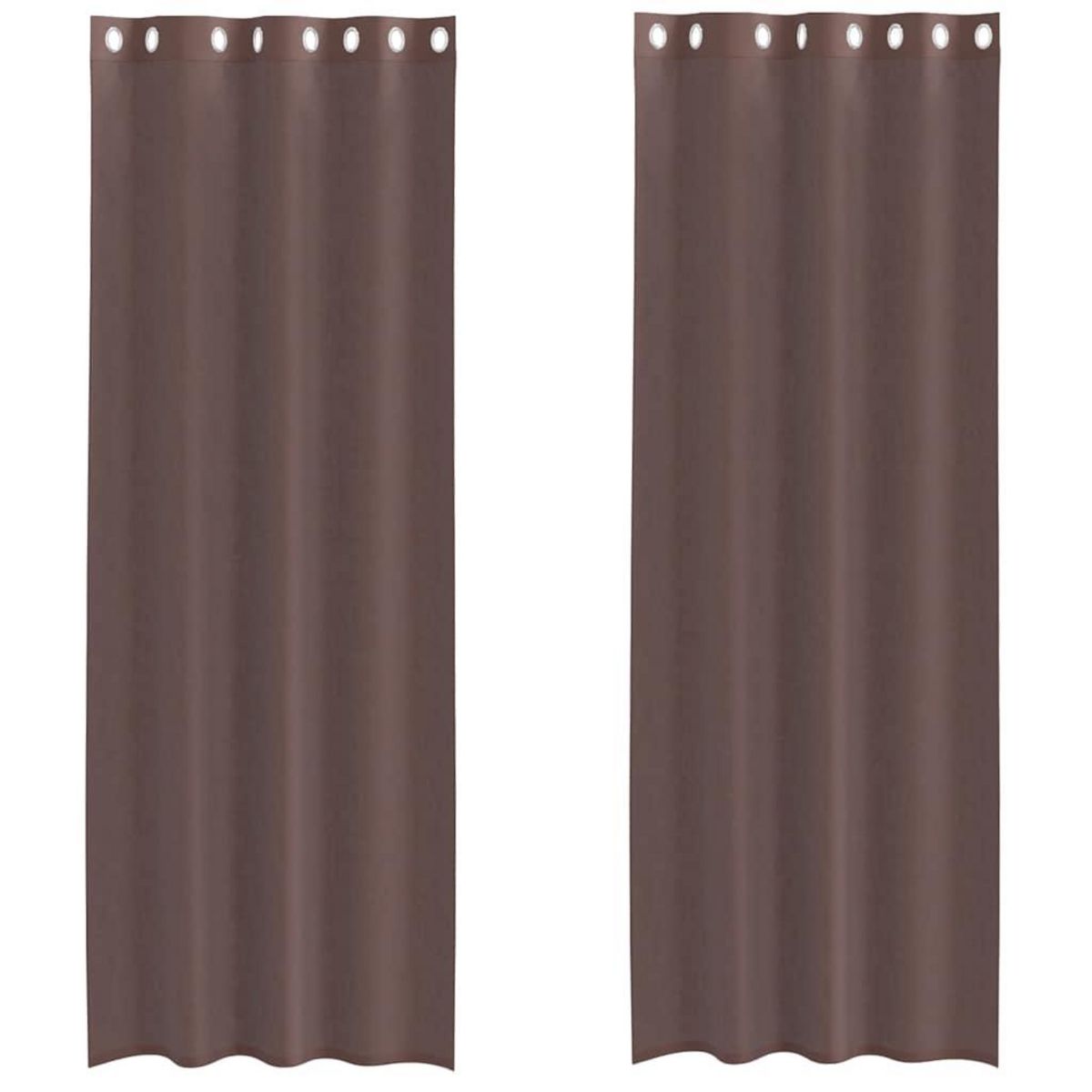 VIDAXL Rideaux en voile avec œillets 2 pcs marron 140x260 cm