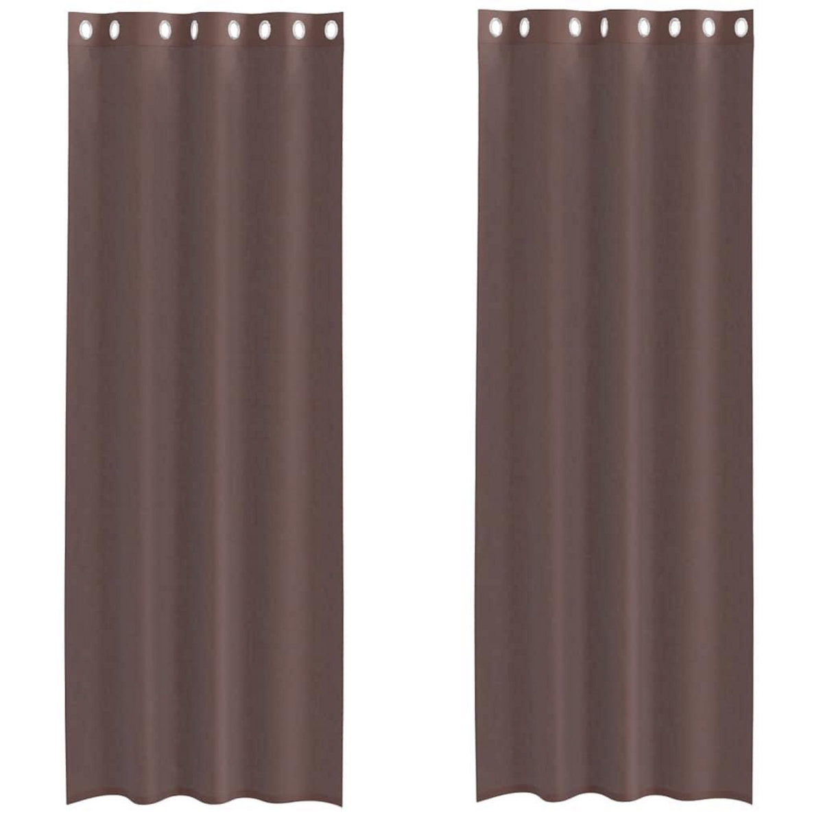 VIDAXL Rideaux en voile avec œillets 2 pcs marron 140x260 cm