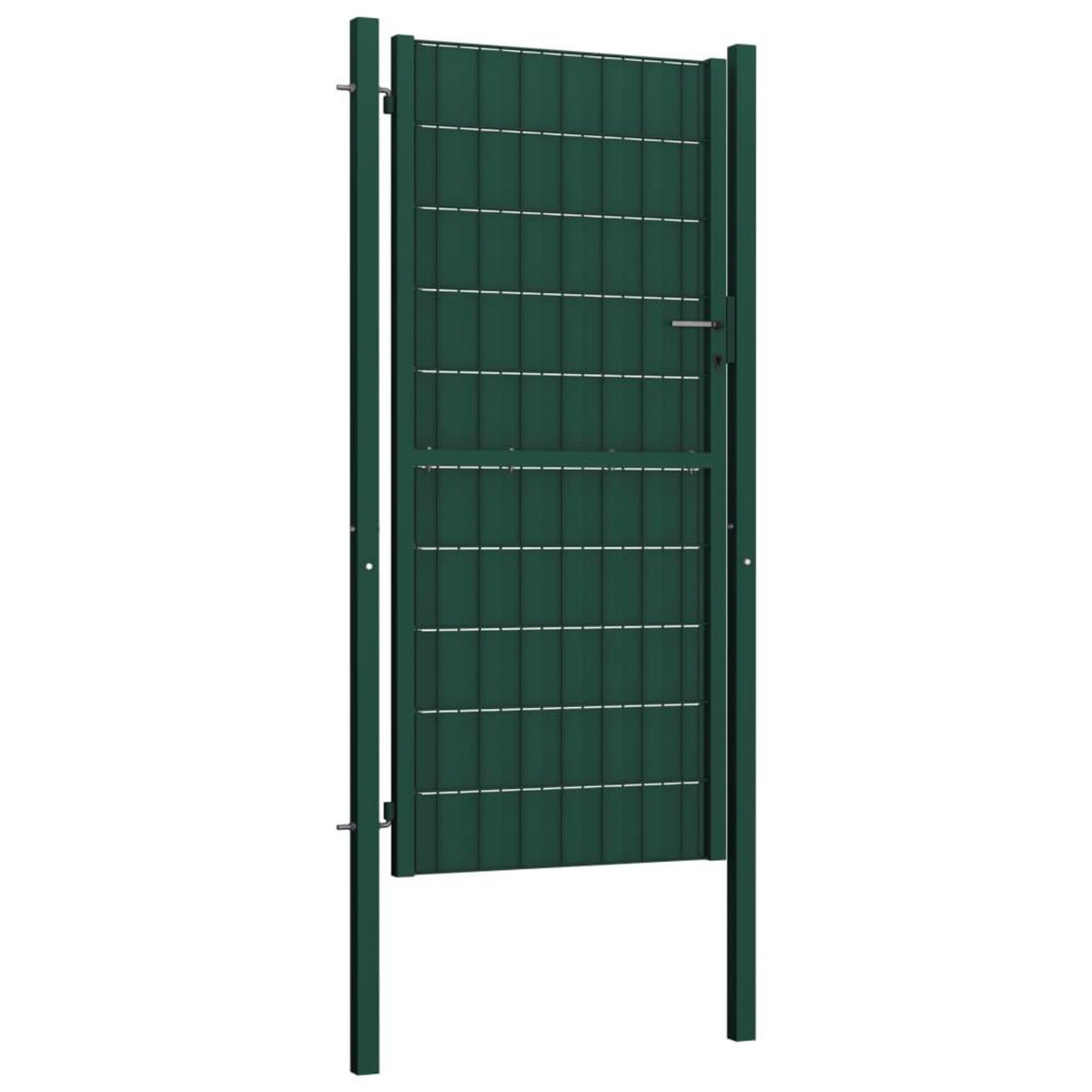 VIDAXL Portail de cloture PVC et acier 100x164 cm Vert
