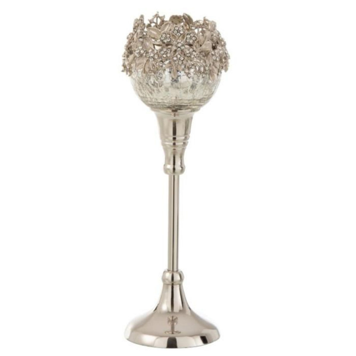 Paris Prix Photophore sur Pied en Métal  Bijou  26cm Argent