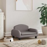 VIDAXL Lit pour chien gris 50x40x30 cm similicuir